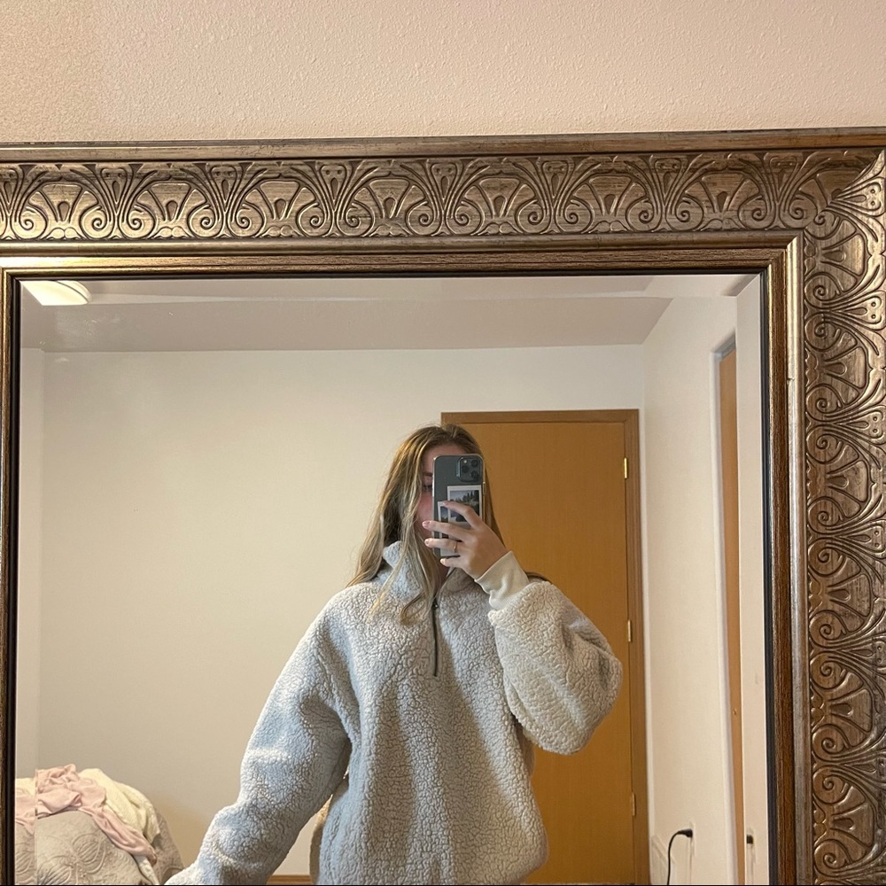 Cream colored oversized Sherpa